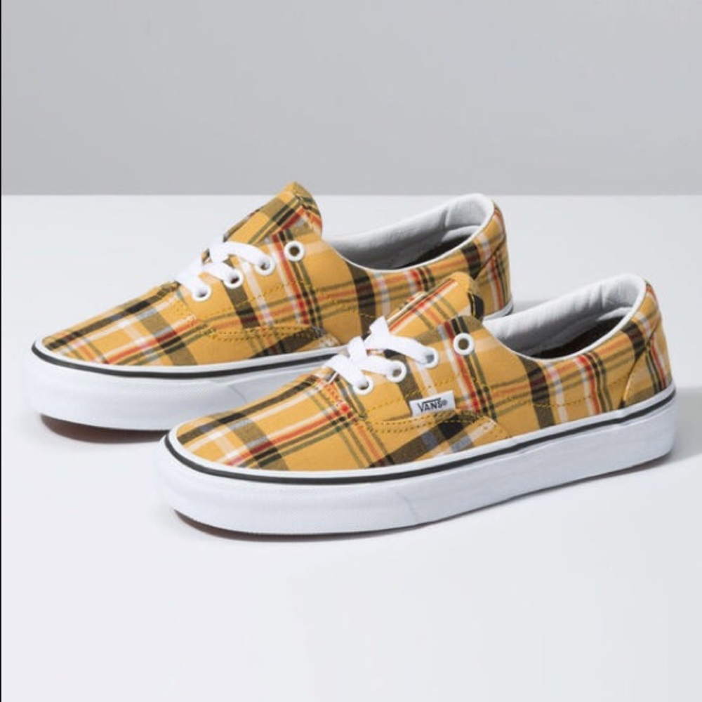 yellow plaid vans